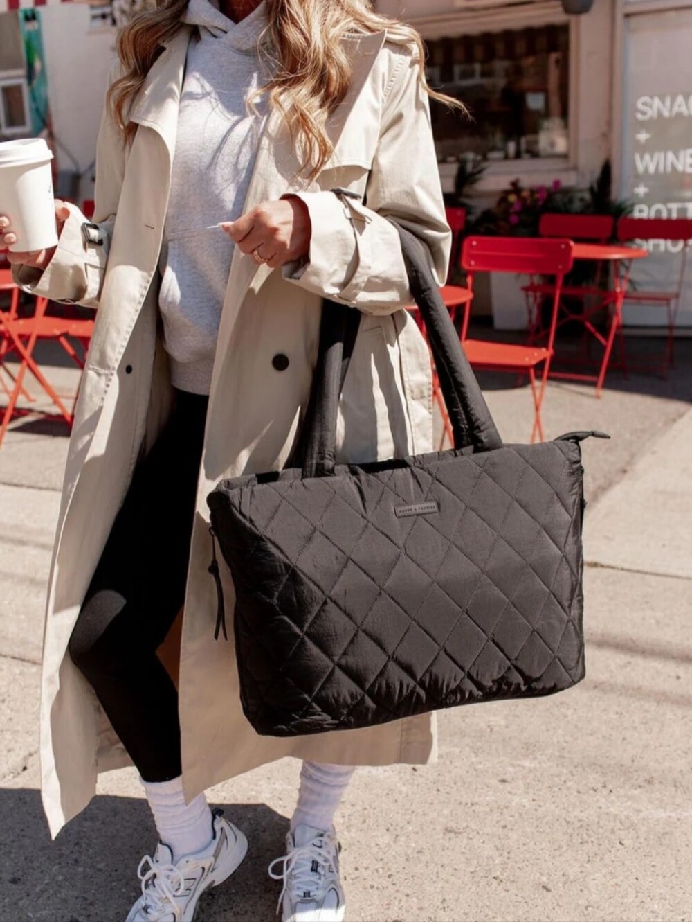 Poppy & Peonies Black Tote